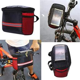 Cesta de bicicleta dobrável de grande capacidade Saco de guidão Cesta frontal de bicicleta destacável Saco de armazenamento Faixa reflexiva - Image 5