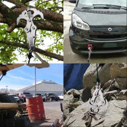 Aço inoxidável Survival Folding Grappling Hook Multifuncional Outdoor Escalada Claw Carabiner Travel Rescue Tool Ferramenta de escalada - Image 6