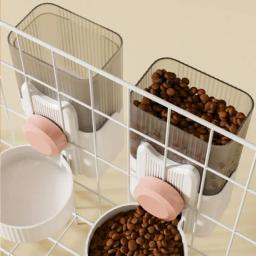 Alimentador automático de cães e gatos, dispensador de água, gaiola suspensa Design, fácil adicionar alimentos, borracha macia, antiderrapante, gatos tigela, suprimentos para animais - Image 1