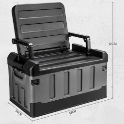Portátil Outdoor Camping Caixa de armazenamento, Grande capacidade, Caixa dobrável do carro, Caixa de armazenamento multifuncional, Bin Seat, 60l - Image 4