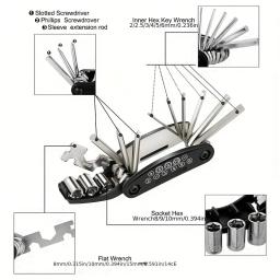 16 em 1 ferramentas para reparo de bicicletas e motocicletas chave de fenda dobrável multiuso - Image 4