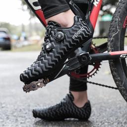 Sapatos de ciclismo profissional para homens e mulheres, impulsionador respirável de sola dura, ciclismo de estrada, sapatos de bloqueio, SPD, sapatos de competição - Image 6