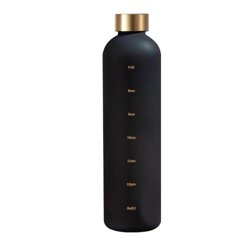 Garrafa de Água com Time Marker, Motivacional Reutilizável, Fitness, Esporte, Exterior, Viagem, Fosco, Plástico, 1L, 32oz - Image 1