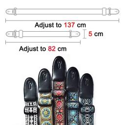 Bordado Print Guitar Strap Estilo étnico Vintage Alça ajustável para Guitarra Elétrica Folk Baixo Ukulele Guitar Acessórios - Image 6