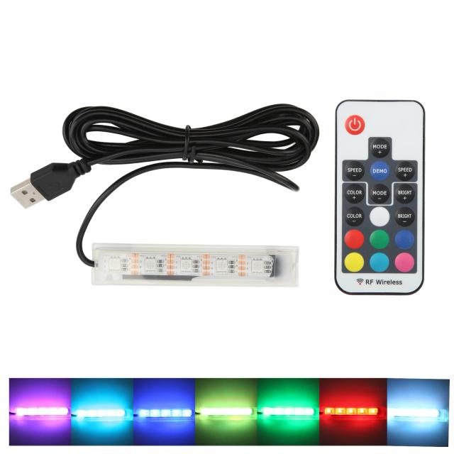 Iluminação para Micro Aquários com Controle Remoto, LED Colorido e Alimentação USB - Acessório Decorativo para Peixes