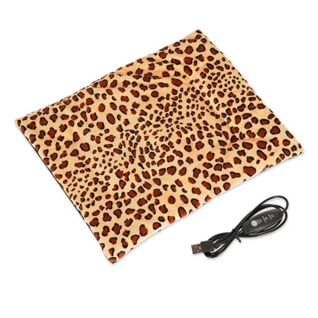 Cobertor Elétrico Luxuoso com Aquecimento para Cães e Gatos, Cama Macia e Esteira USB