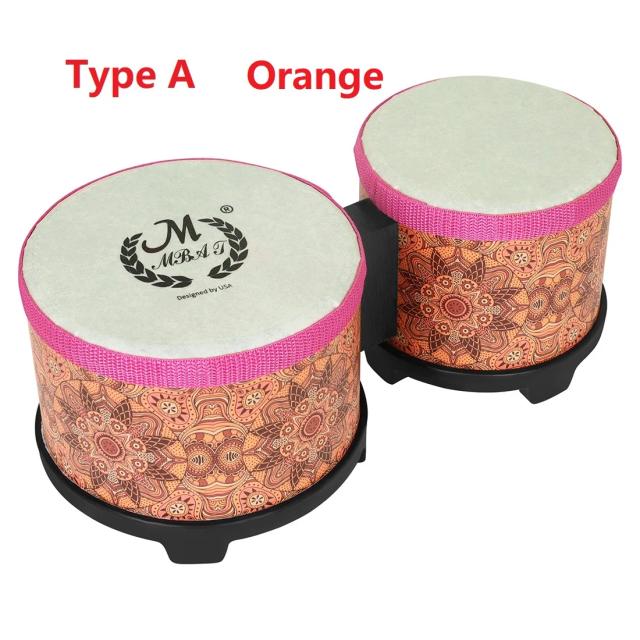 Tambor de Percussão Sheepskin Head Bongos para Crianças e Adultos - Conjunto de Instrumentos de Música do Rhythm Club 5, 6 e 10 Polegadas