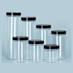 1PC Embalagem De Plástico Garrafa PET Transparente Vazio Seal Garrafas Circular Balde Armazenamento Biscuit Jar Food Grade Seal Tank Container - Image 2