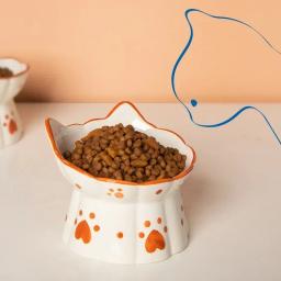 Elevated Ceramic Food Bowl Set para Animais de Estimação Alimentadores de Beber Cachorro Pequeno Lanche De Cães Tigelas De Água, Acessórios De Alimentação De Gatos - Image 1