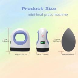 Mini máquina portátil da imprensa do calor, projetos de transferência do aquecimento, ferro pequeno para t-shirts e chapéus - Image 5
