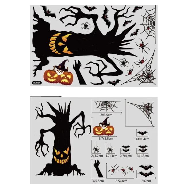 Decore sua Casa para o Halloween com Adesivos de Parede de Abóbora e Bruxa - Perfeito para Janelas e DIY!
