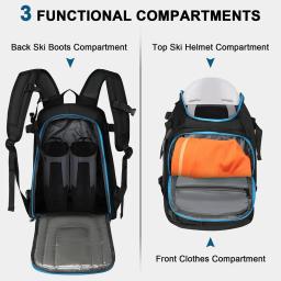 Saco de esqui ao ar livre grande capacidade à prova dwaterproof água mochila unisex seco molhado separação armazenamento capacetes bota luvas snowboard botas saco - Image 3