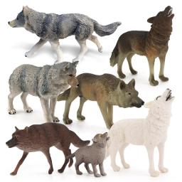 Simulação floresta selvagem animal lobo modelo grande lobo mau lobo branco figuras de ação cognitivo brinquedo crianças aprendizagem educacional presente - Image 1