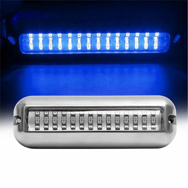 Luzes LED Subaquáticas para Barcos: Iluminação Marinha Impermeável em Cores Azul, Branco, Vermelho e Verde, Disponível em 1 ou 2 Peças