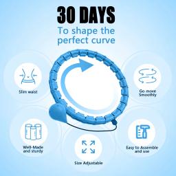 Aro de fitness ponderado para adultos e crianças, nós destacáveis, perda de peso abdominal, massagem abdominal 2 em 1 - Image 6