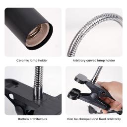 Réptil Heat Lamp Holder, Lâmpada para Tartarugas, Suporte da lâmpada de aquecimento, Termômetro, Higrômetro, Basking, 220V - Image 5