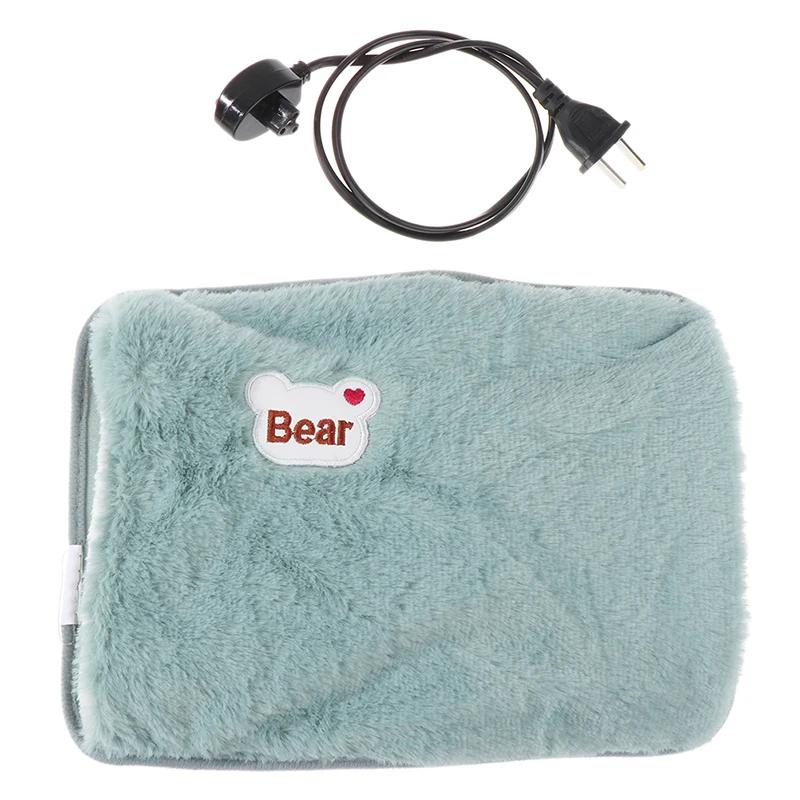 Saco de água quente elétrico recarregável Aquecedor de mão bonito Pele de coelho de segurança Garrafa reutilizável Pacote de calor 1 conjunto - Image 1
