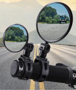 1pcs universal bicicleta espelho retrovisor ajustável girar grande-angular ciclismo espelhos retrovisores para mtb estrada bicicleta acessórios - Image 1