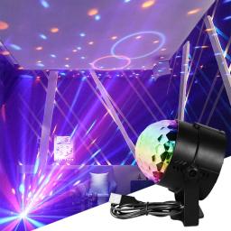 USB RGB Rotating Disco Ball Light, Som Ativado, DJ Strobe, Iluminação Mini Party, Dança do casamento, Xmas KTV, Birthday Show La - Image 2