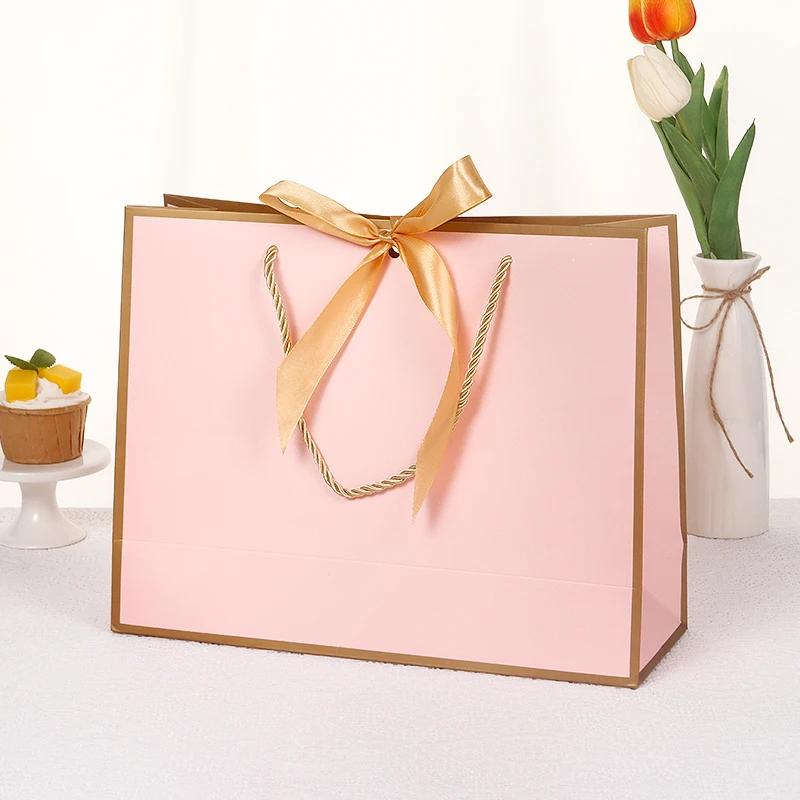 Presente personalizado Sacos com Fita, Luxo Personalizado Papel Sacos De Embalagem, Logotipo Personalizado, Por Favor Entre Em Contato Conosco Antes De Pedir - Image 1