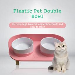 Tigelas duplas para gatos e cães, Pet Alimentador, Altura ajustável, bebedor, tigela de água, alimentação elevada, Kitten Supplies, Alimentadores, Cães Dish - Image 2