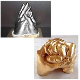 Conjunto De Moldes De Fundição De Lembrança De DIY Grande, Impressão De Pé De Mão, Kit De Fundição De Gesso, Crescimento De Lembrança, Molde De Casal - Image 2