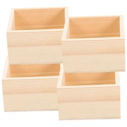 Caixa De Madeira De Artesanato, Gavetas De Caixa Inacabadas, Armazenamento De Caixas De Lembrança De Plástico, Grandes Organizadores De Desktop, Decoração Doméstica, 4 Pcs - Image 6