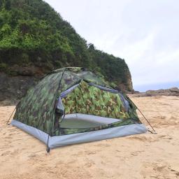 Waterproof Camping Tent, Windproof, UV Sunshade Canopy, única camada, Outdoor Equipamentos Camuflagem portátil, 1 ou 2 Pessoa - Image 2
