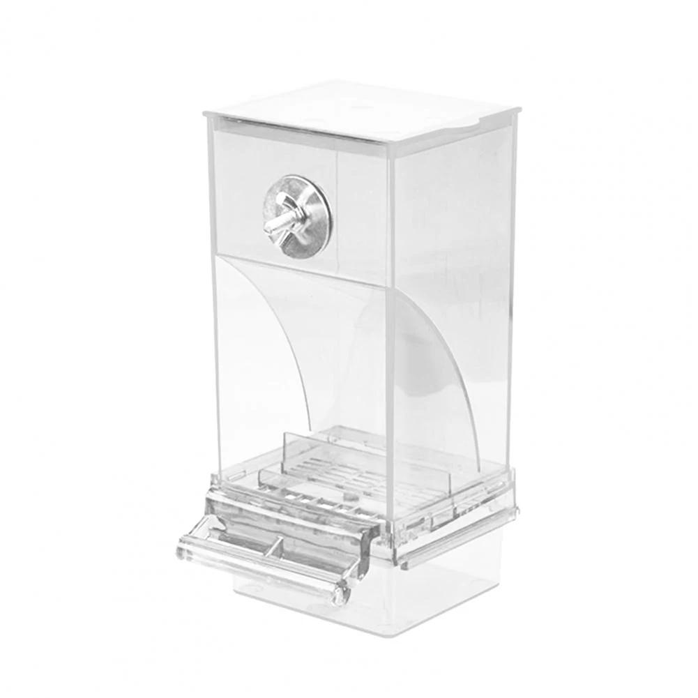Hamiledyi Alimentador Automático De Gaiola De Pássaro com Perch, Transparente Semente Food Container, Papagaio Acessórios, Sem Mess - Image 1