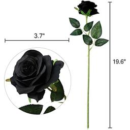 9 pçs flores artificiais seda preto rosa falso preto rosa bouquet para peças centrais mesa de jantar escritório em casa festa de casamento - Image 3