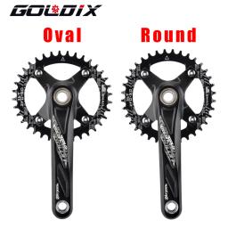 Goldix manivela de bicicleta 104bcd mtb, manivela de liga de alumínio com fundo 170mm, placa preta 32t 34t 36t 38t - Image 4