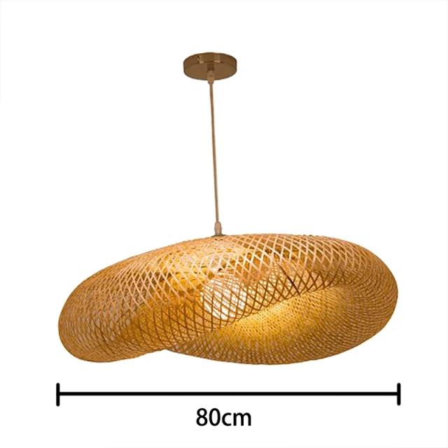 Luminária Chandelier Artesanal em Bambu com Design Japonês e Formato Criativo de Ninho de Pássaro para Restaurantes e Hotéis