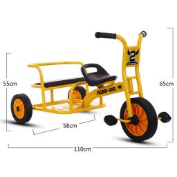 Triciclo de pedal duplo infantil, Triciclo para crianças, esportes ao ar livre, carrinho de criança, táxi, triciclo, triciclo para jardim de infância, 2-8 anos - Image 3