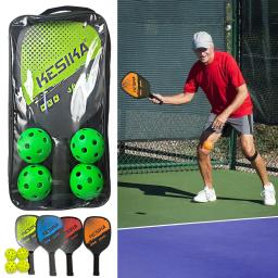 Conjunto de raquete portátil Pickleball, 2 raquetes, 4 bolas, leve, ao ar livre, adultos, indoor, raquetes esportivas de praia - Image 1
