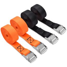 Heavy Duty Ratchet Tie Down Straps, Correias de amarração ajustáveis, Correias de carga com fivela Cam, Suitab - Image 1