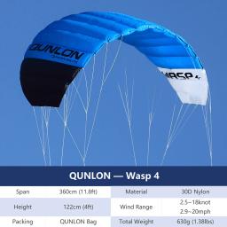 Kite de tração profissional com barra, equipamento de kitesurf, 4 linhas elétricas, 9km, 3,6 m-4,5 m, para ajuste, salto - Image 2