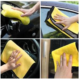 Toalhas De Limpeza De Microfibra De Carro, Dupla Camada Grossa, Pano De Secagem, Toalha De Detalhamento Do Cuidado Do Carro, Trapos De Lavagem, 30 cm, 40 cm, 60cm, 5Pcs - Image 2
