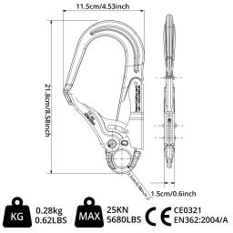 35kn escalada ao ar livre mosquetão sobrevivência engrenagem montanhismo downhill gancho de segurança fivela trabalhando em equipamentos de altura 핑 핑 - Image 3