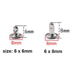100 conjuntos de rebites de metal com tampa dupla, 6mm 8mm, rebites redondos para artesanato de couro, bolsa, cinto, roupas, chapéu, sapatos, coleira de animais de estimação, decoração - Image 2