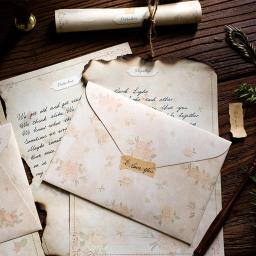 Envelopes Floral Romântico Set, Letter Pads, Selagem Adesivos, Tampa dos Cartões de Convite, Festa de Casamento, Eventos, Material de Escritório, 13Pcs - Image 3