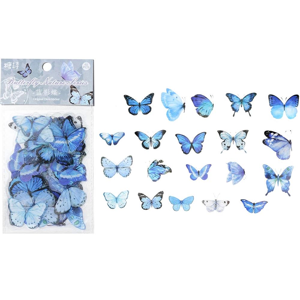 Adesivos Coloridos de Borboleta para Nail Art e Artesanato - 40 Peças de Resina Epóxi para Moldes de Silicone e DIY