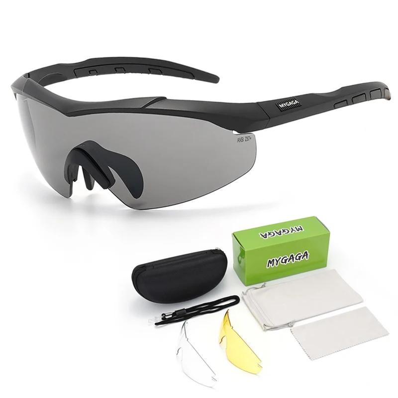 Conjunto de óculos tático com 3 lentes, à prova de vento, poeira, cs, tiro militar, à prova de balas, óculos de sol para motocicleta, montanhismo - Image 1