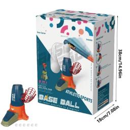 Conjunto de bola t para crianças 2 em 1 máquinas de arremesso de beisebol e softball com 6 bolas de beisebol e tênis máquina de arremesso t jogos de bola para - Image 6