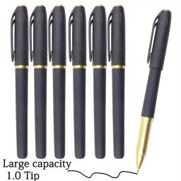 Caneta gel de tinta preta de grande capacidade 1.0 ponta bala caligrafia prática carbono preto para negócios de negócios de estudantes da escola - Image 1