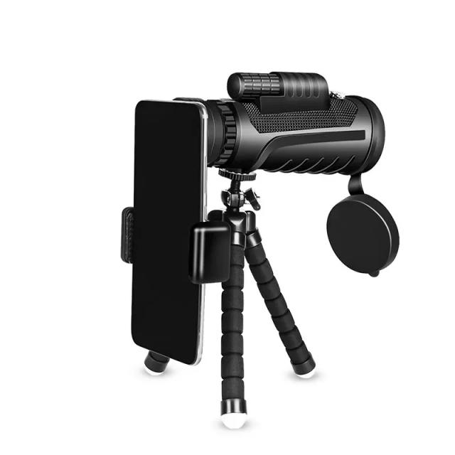 Caça Monocular de Longa Distância com Tripé e Zoom 10x40 - Ideal para Uso ao Ar Livre com Suporte para Celular