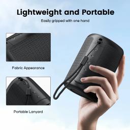 WISETIGER-A46 Mini alto-falante portátil Bluetooth, incrível caixa de som baixo, alto-falante sem fio com luz LED, slot para cartão TF e AUX-IN - Image 4