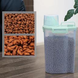 Recipiente armazenamento alimentos para animais estimação hermético pequeno recipiente comida para cães com - Image 3