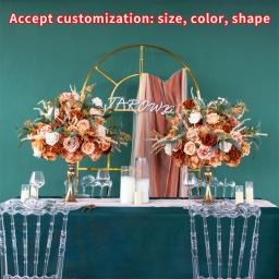 Bola de flor artificial personalizada para decoração de mesa, verde rosa marrom, arranjos florais para decoração do evento do casamento - Image 4