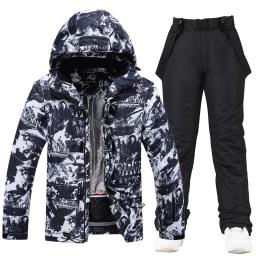 -30, roupa de neve masculina e feminina, roupa de snowboard, jaqueta de marca de esqui, conjuntos de jaqueta e calça de esqui, roupas de snowboard, inverno - Image 4
