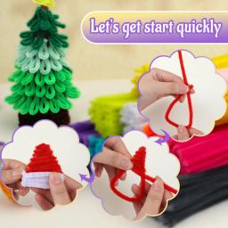 Kraball 200 peças limpadores de cachimbo hastes de chenille para artesanato varas felpudas suprimentos de natal para arte diy decorações de artesanato criativo - Image 5